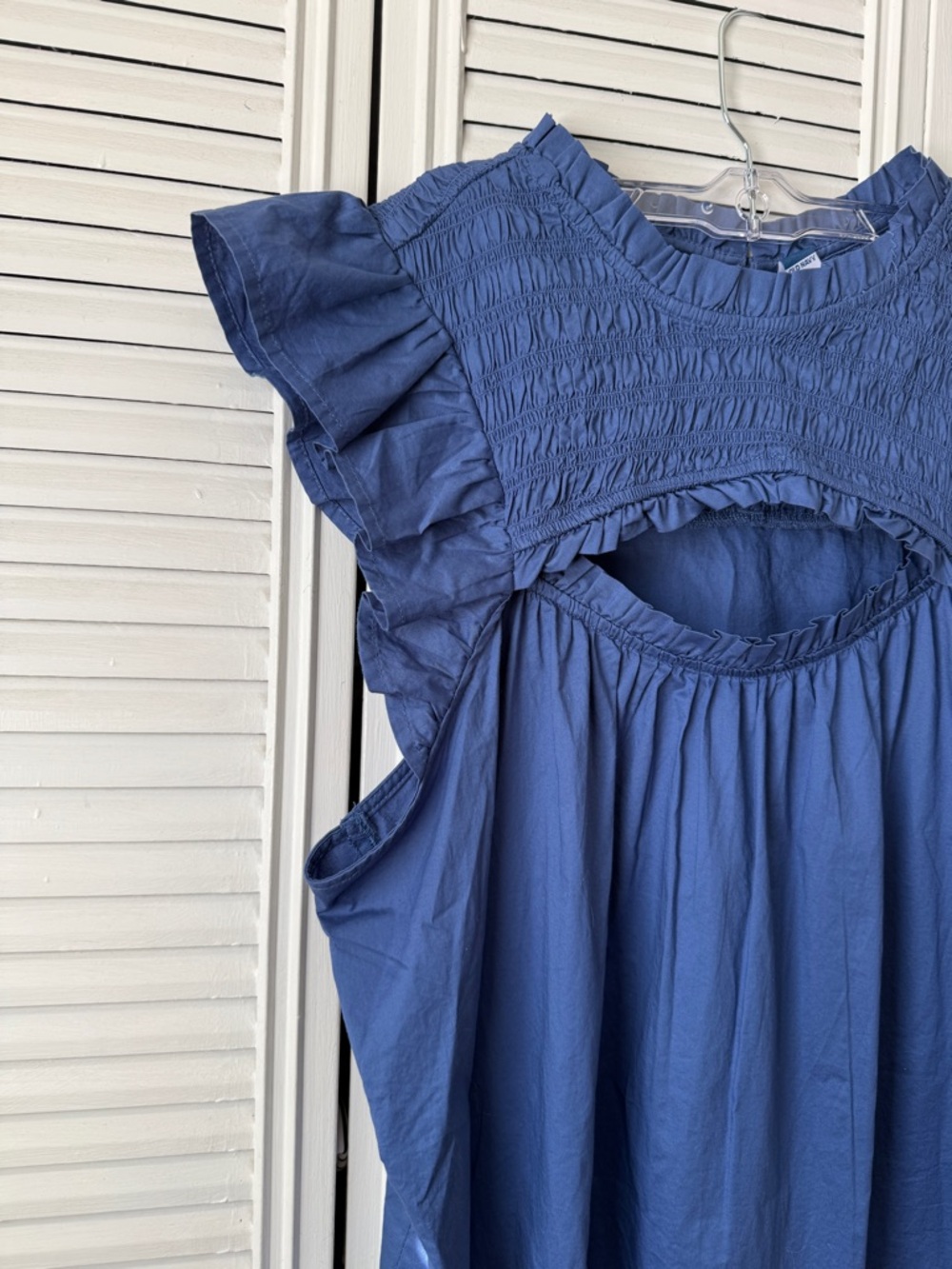 Old Navy Blue Ruffle Smocked Dress - Picture 2 of 7